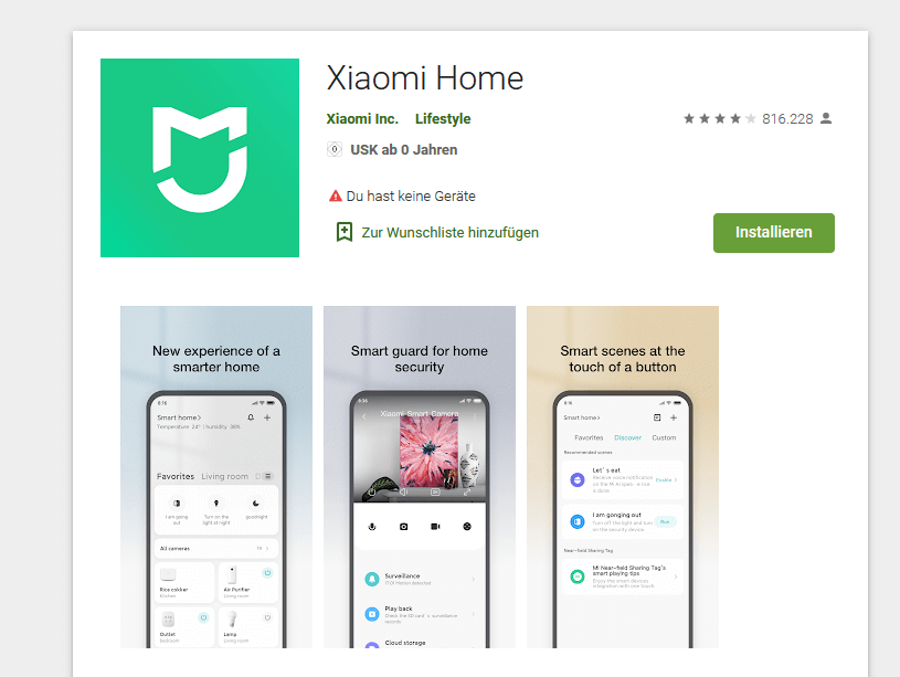 application mobile xiaomi home